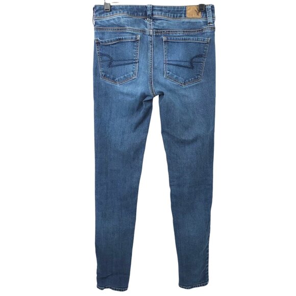 American Eagle Outfitters Super Skinny Jeans Womens 2 Low Rise Denim Medium Wash - Picture 2 of 15